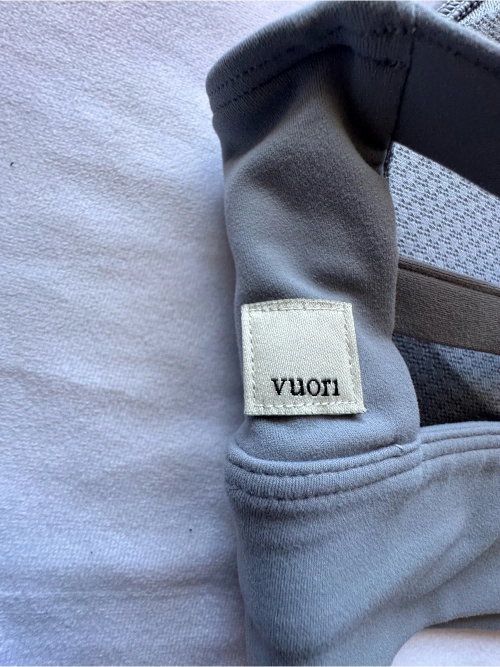 Vuori Light Gray Scoop Sports Bra